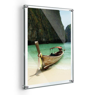 18" X 24" DELUXE ACRYLIC STANDOFF WALL FRAME, CLEAR - Braeside Displays